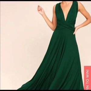 Lulu’s Tricks of the Trade Forest Green Maxi Dress